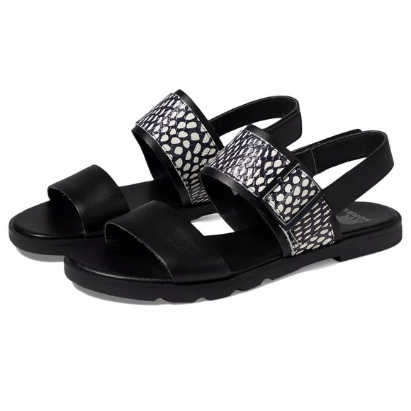 Sorel Shoes - Woman's Sandals‎ SOREL Ella™ III Slingback Black White Size 9.5
